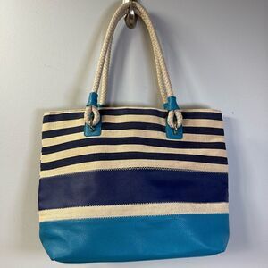 Nine West Blue Striped Tote
